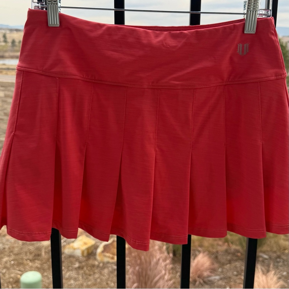 EleVen by Venus Williams Vibrant Orange Pleated Flutter Tennis Skort. M